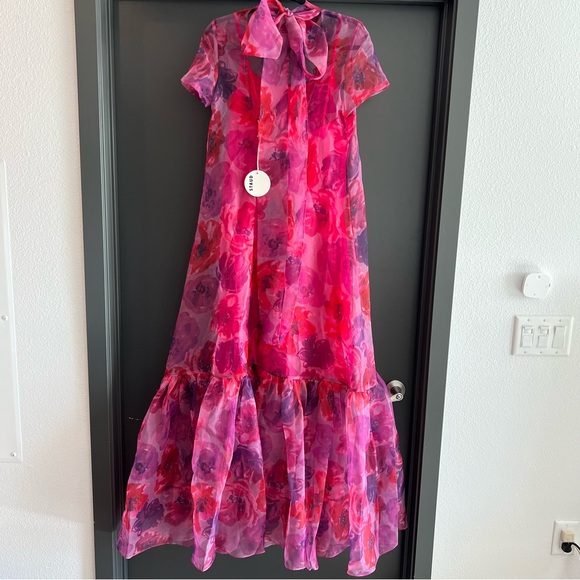 Staud Calluna maxi dress in magenta painted floral Size Small NEW! New with tags - Picture 9 of 14